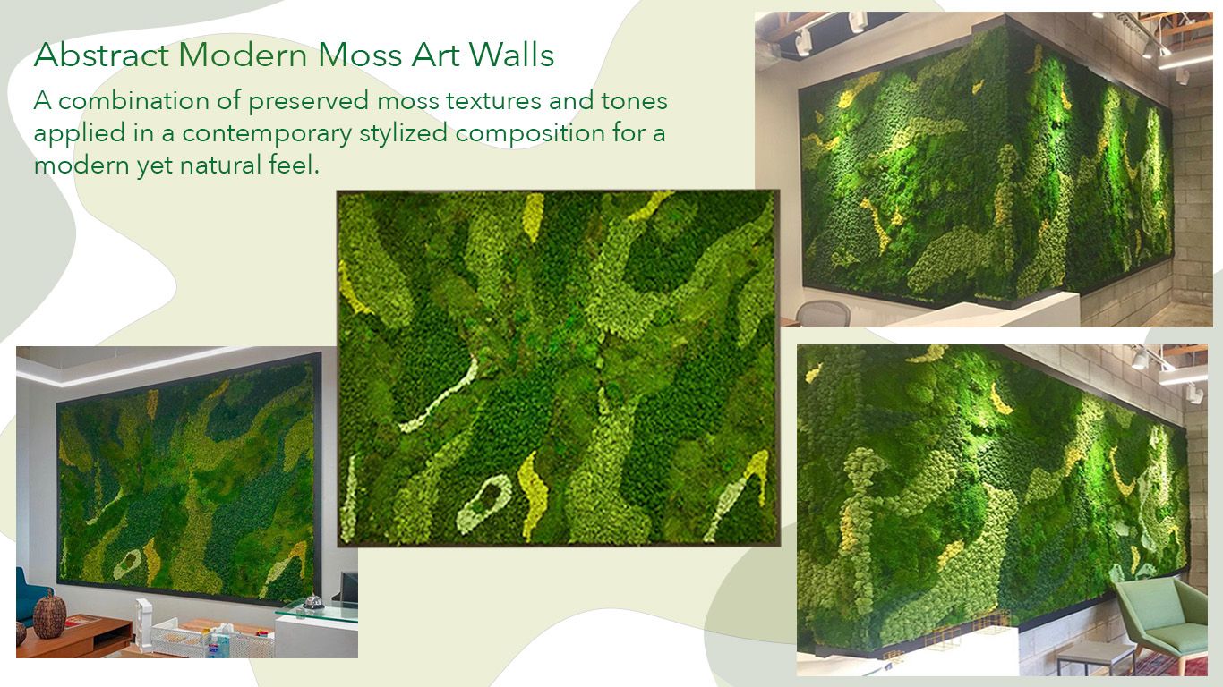 Abstract_Modern_Moss_Walls Abstract Moss Art Wall. Vertical Garden Solutions provides Moss Walls to their Clients