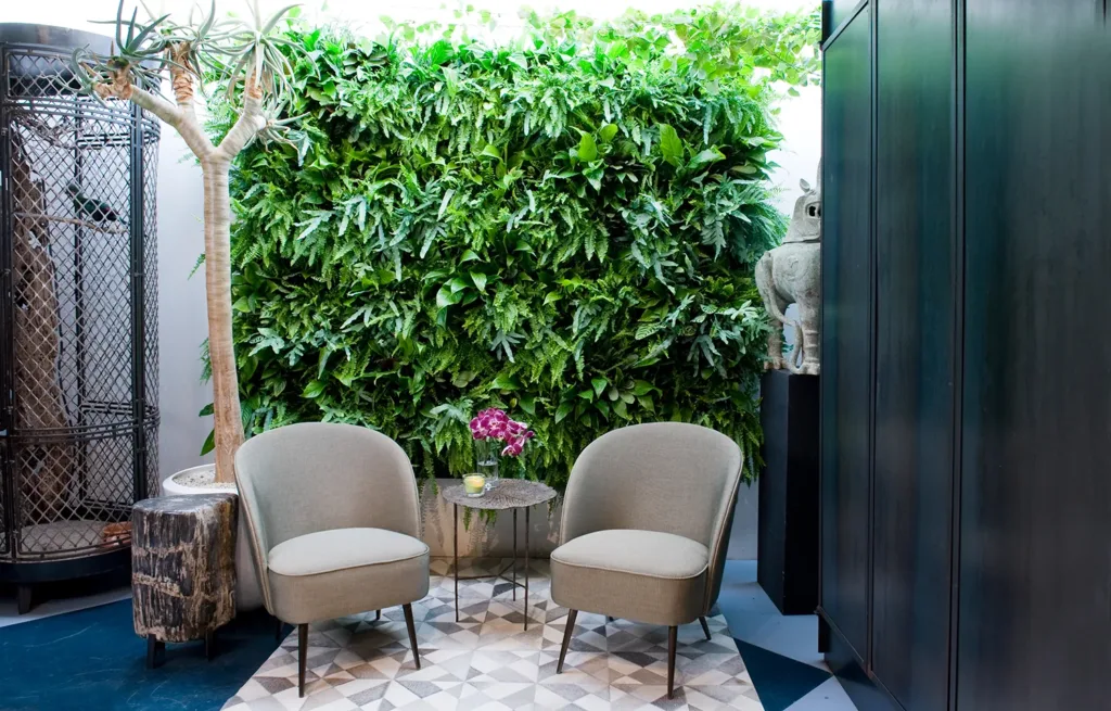 Residential Living wall in outdoor lounge area