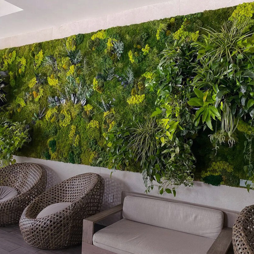 Moss Living Walls. Tropical Living Wall Design. Vertical Garden Solutions provides its clients with Moss Walls, Succulent Living Walls and Tropical Living Walls